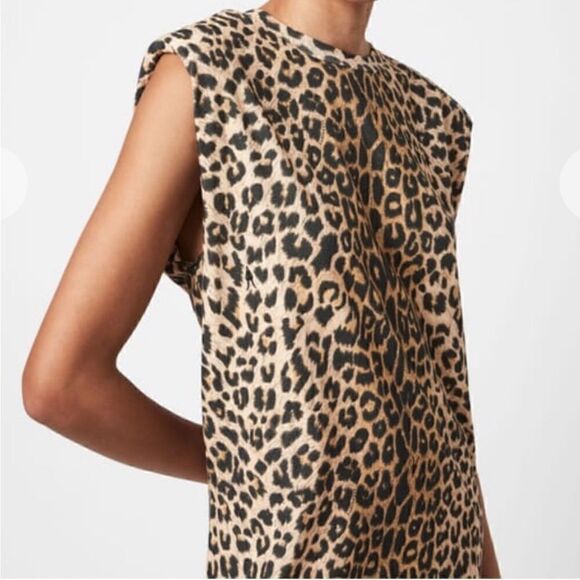 All Saints Coni Tank Leopard Print Dress - Picture 7 of 16